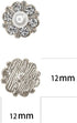 50 pcs Rhinestone Pearl Buttons Accessory Decoration Set for DIY Scrapbooking Embellishments Wedding Bouquet Flower Centre Home Decor 12mm (Silver...