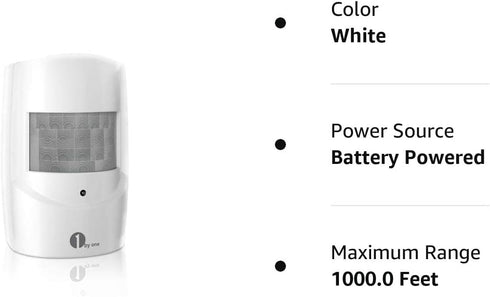 Driveway Alarm Wireless Outside, 1by one Motion Sensor Alarm 1000 FT Range Extra Loud Chimes Home Security Alarm System with 1 Weatherproof Infrar...