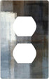 Grey Black Abstract Decorative Duplex Outlet Covers Wall Plate for Electrical Receptacle Kitchen Bedroom Bathroom Home Decor 2.76" X 4.5"...