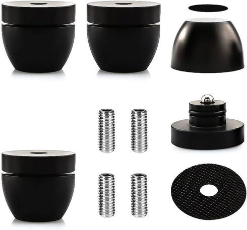 Tertullus 4 Pcs Ball Beads Speaker Isolation Feet Turntable Platform Pads Audio Shock Absorber Subwoofer Isolation Feet 33×30 Pad Speaker Stand(Bl...