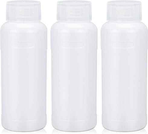 10 oz Plastic Reagent Bottle, Laboratory Grade High-Density Polyethylene Bottle, Wide Mouth with Screw Cap, Plastic Sample Bottles for Classrooms ...