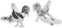 Chicken Rooster Pair Cufflinks in a Presentation Gift Box & Polishing Cloth...