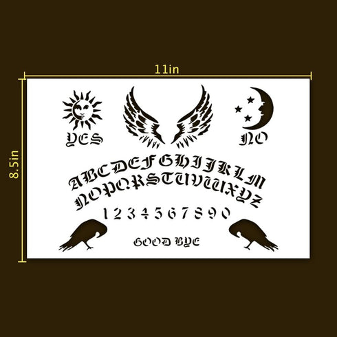 Ouija Stencil Ouija Talking Spirit Board Stencil Reusable Custom Cut Stencil Sheet Template Cutout Sign DIY Supplies for Airbrush Painting Drawing...