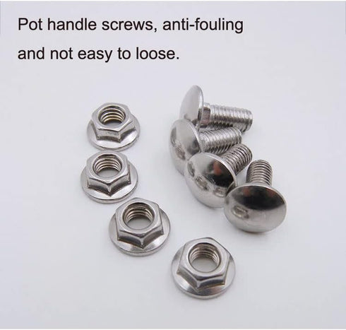 4 Pack Stock Pot Handle Screws SaucePan Grip Mount Screw M6x16mm Repair Fixing Lock Bolt Replacement for Wok Soup Pots Nonstick Stockpot Frying Pa...