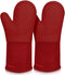 sungwoo Extra Long Silicone Oven Mitts, Heat Resistant Oven Gloves with Quilted Liner Non-Slip Textured Grip Perfect for BBQ, Baking, Cooking and ...