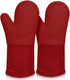sungwoo Extra Long Silicone Oven Mitts, Heat Resistant Oven Gloves with Quilted Liner Non-Slip Textured Grip Perfect for BBQ, Baking, Cooking and ...
