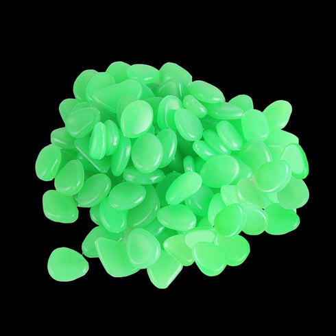 Glow in The Dark Pebbles, 100pcs Green Glowing Rocks Luminous Stone for Fish Tank, Garden Yard, Path Patio Aquariums Rocks Decor Light Up Rocks...