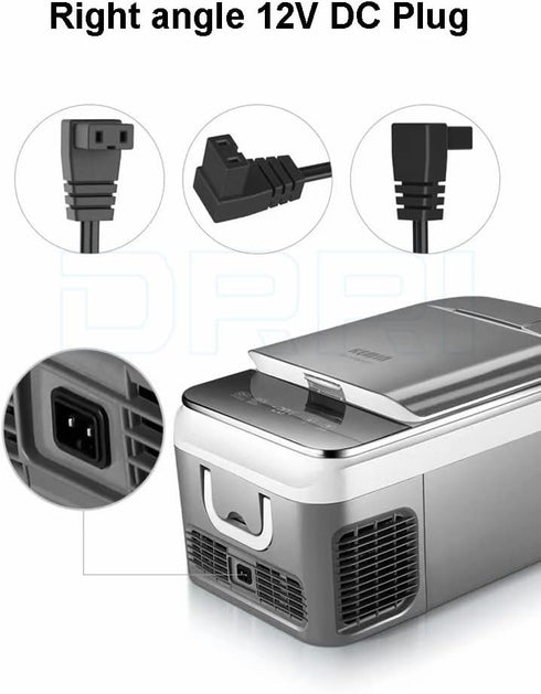 DRRI 12V DC Right Angle Duty Portable Compressor Mini Car Refrigerators Universal ThermoElectric Power Cable for Car, Truck, RV, Boat?Mobicool Coo...