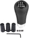 6 Speed Gear Shift Knob, Universal PU Leather Shifter Stick with 3 Hoses Fit for Most Car Vehicle (Black)...