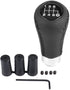 6 Speed Gear Shift Knob, Universal PU Leather Shifter Stick with 3 Hoses Fit for Most Car Vehicle (Black)...