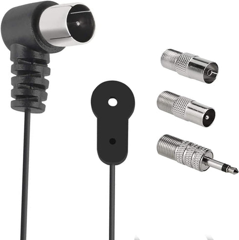 FM Antenna for Indoor Stereo Receiver 75 Ohm FM Radio Antenna with Adapter for FM Radio Bluetooth Stereo Receiver Music System Indoor Digital HD R...