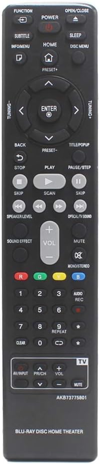 AKB73775801 Replacement Remote for LG blu-ray Home Theater BH5140 BH5140S S54S1-S S54T1-W BH5440P S54T1-S S54T1-C BH5540T BH5140SF0 LHB655 S65T1-S...