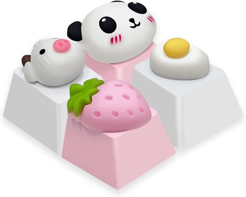 Cute Keycap 4 pcs,Custom 3D Model Keycap Cute OEM R4 Profile ESC-Keys Keyboard Keycap for Cherry MX Switches Mechanical Gaming Keyboard Cute Anima...