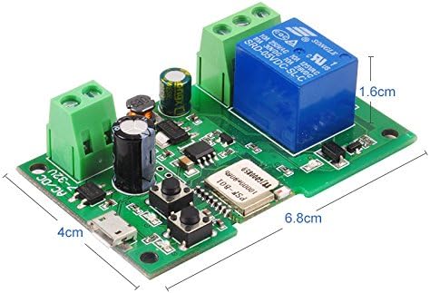 1 Channel WiFi Momentary Inching Relay Self-Lock Switch Module,DIY WiFi Garage Door Opener, Work with Alexa Google Home Nest IFTTT......