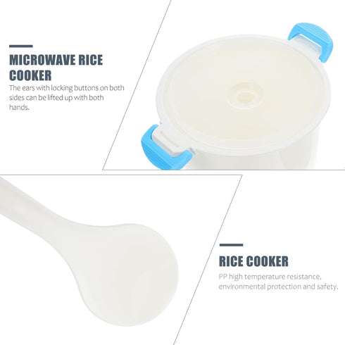 OSALADI Portable Rice Cooker Microwave Rice and Pasta Cooker Rice Steamer Microwave Food Container for Vegetables Soups Dishwasher Safe 1- 2L...