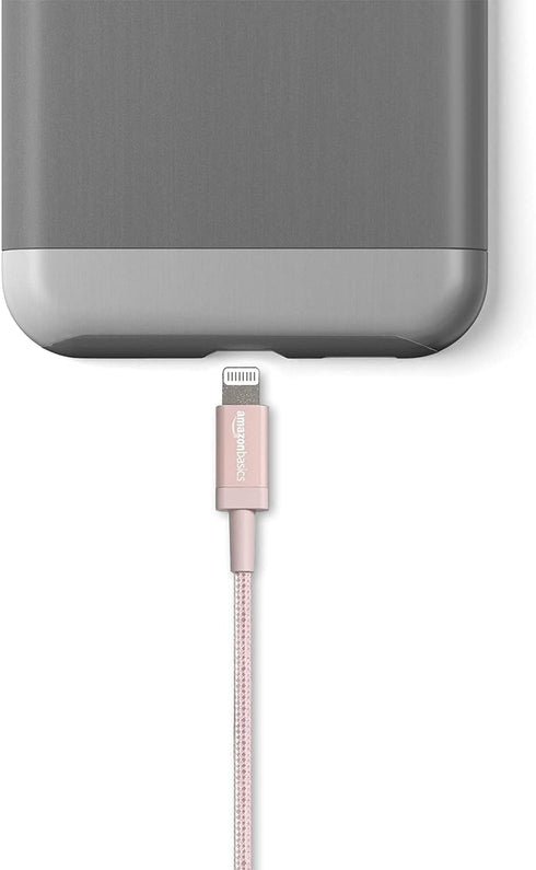 Amazon Basics 2-Pack USB-A to Lightning Charger Cable, Nylon Braided Cord, MFi Certified Charger for Apple iPhone 14 13 12 11 X Xs Pro, Pro Max, P...