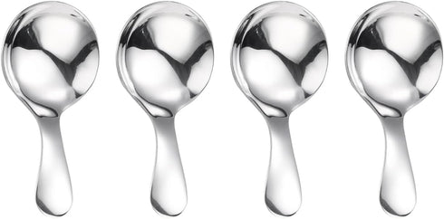 Short Handle Spoons,4 Pcs Small Scoops for Canisters, Stainless Steel Mini Salt Spoons for Salt Sugar Condiments Coffee Tea Dessert (4, Silvery)...