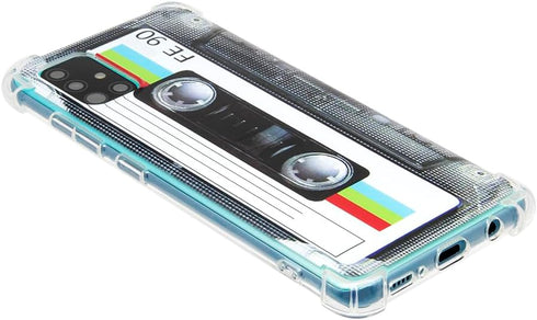 Compatible with Samsung Galaxy A51 Cool Tape Case,Slim Dual Retro Cassette Music Shockproof Bumper Protective Soft Phone Cases Cover for Samsung G...