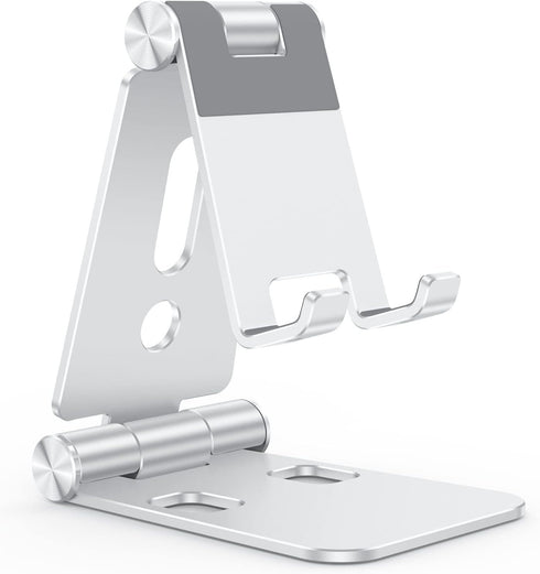 OMOTON Foldable Cell Phone Stand, C4 Portable Aluminum Phone Holder, Adjustable Phone Dock Cradle Compatible with iPhone 14/13/12/11 Pro Max, Sams...