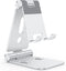 OMOTON Foldable Cell Phone Stand, C4 Portable Aluminum Phone Holder, Adjustable Phone Dock Cradle Compatible with iPhone 14/13/12/11 Pro Max, Sams...