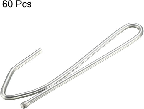 UXCell Pin-On Drapery Hooks - Zinc Plated Long Shanks 2.7" for Window, Door & Shower Curtains - 60 Pcs...
