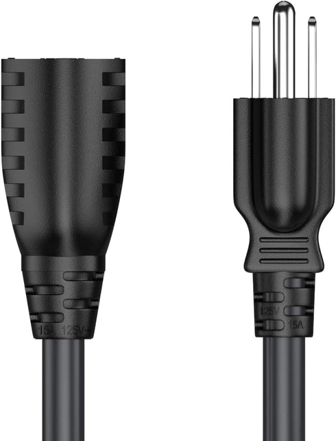 2 ft 14 AWG Outlet Saver Power Extension Cord NEMA 5-15P to NEMA 5-15R, Outlet Extension Cable...