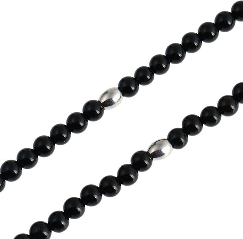 BLEUM CADE Men's Cool 316L Stainless Steel 1% er Pendant Necklace,Black Natural Agate Stone Chain 28"...
