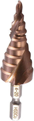 Meichoon Step Drill Bit 4-20mm HSS M35 Co Spiral Groove Hex Shank, Multi-Functional Drilling Tool HSS Cobalt Counterbore Hole Cutter for Wood Stai...