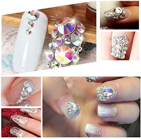 Onwon 1440 Pieces SS16 / 4mm Clear Crystal Flat Back Brilliant Round Rhinestones Glass Stones Glitter Gems Transparent Faux Diamond (Crystal AB)...