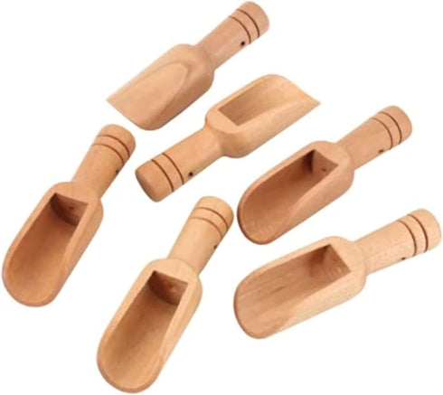 Czl Meco 6 PCS Mini Wooden Spoon Wooden Kitchen Spoon Mini Bath Salt Spoon For Candy Spices Parties Bath Salts Essential...