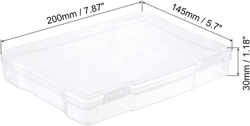 PATIKIL 5x7 Photo Storage Box, 4 Pack Photo Boxes Storage Photo Organizer Cases Storage Container Picture Boxes Plastic for 5x7 Pictures Sticker S...