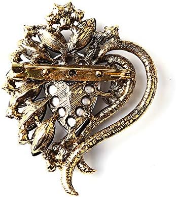 Mlouye Rhinestone Teardrop Brooch Ribbon Crystal Brooches Pins Broaches for Women Winter Holiday...