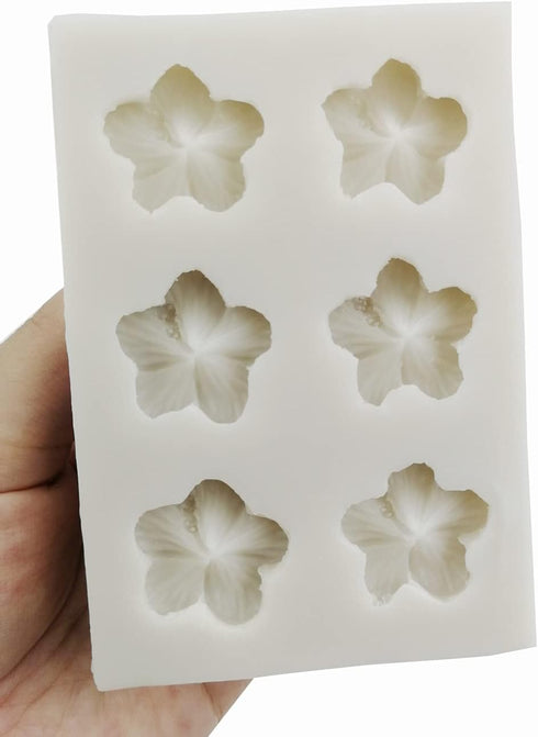 Flower Silicone Mold, Hibiscus Flower Fondant Molds for DIY Chocolate Candy Desserts Pudding Gum Paste Cupcake Cake Topper Decoration Polymer Clay...
