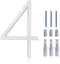 House Numbers (White) - 5 Inch Height Modern House Numbers for Outside Door Plaque Address Number with Floating Mount (4)...