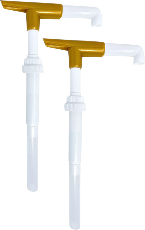 Good Times Coffee Co. Sauce Pump Dispenser (Pack of 2), Fits 87.3 to 90.4 Ounce Bottles, Gold...