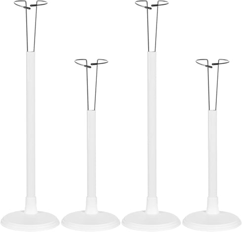 4 Pcs Doll Stands, Adjustable Display Stands for 13-18in American Dolls, Action Figure Support Brackets, White Doll Organizing Holders, PVC Displa...