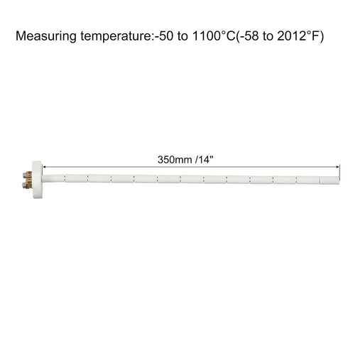 MECCANIXITY 14" K Type Ceramic Kiln Furnace Probe Thermocouple Sensor for Muffle Furnace Oven, High Temperature -50 to 1100°C 2x350mm...