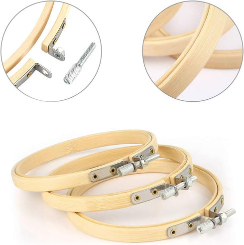 Pllieay 12 Pieces 4 Inch Embroidery Hoops Bamboo Circle Cross Stitch Hoop Ring for Embroidery, Art Craft Handy Sewing and Home Decoration...