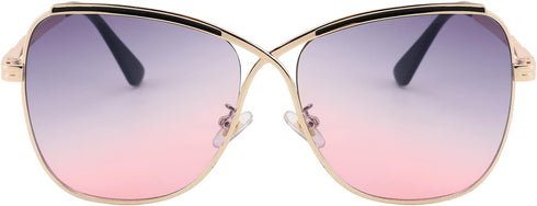 FEISEDY Womens Cute Sunglasses Oversized Butterfly X Shape Design Cateye Lady Sunglasses B2738...