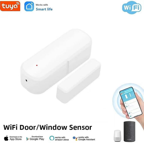Door and Window Sensors WiFi,Smart Door Open/Closed Detectors for Home Security 1pack(Battery not Included)......