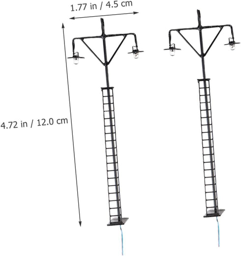 STOBOK 2pcs Train Light Model Sand Table Building Material Decorative Garden Lights Railway Train Scenery Model Miniature Street Lamp Model Railwa...