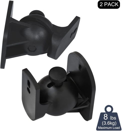 Speaker Wall Mount Brackets, Universal Mount for Surround Sound Speakers, Satellite Speaker Wall Mounting Brackets for Home Theater 2 Pack...