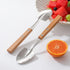 Retro Wooden Handle Spoon,Shovel Shape Stainless Steel Spoons,Ice Cream Fruit Spoon, Silver Silverware With Brown Handle, 4 Pcs....