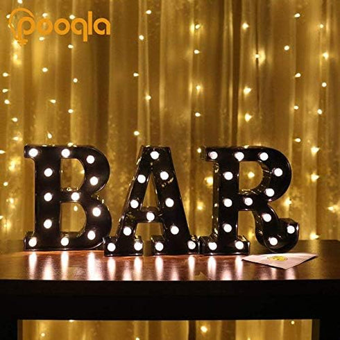 LED Illuminated Letter Marquee Signs - Alphabet Letters Lights for Wedding Birthday Party Christmas Night Light Lamp Home Bar Decoration (S - Blac...