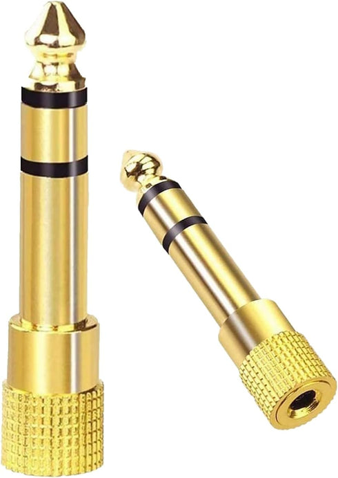 Audio Adapter 6.35mm to 3.5mm Aux: Gold Plated Stereo 1/4 Inch Male Plug to 1/8-inch Female Jack for Headphone Guitar Amp......