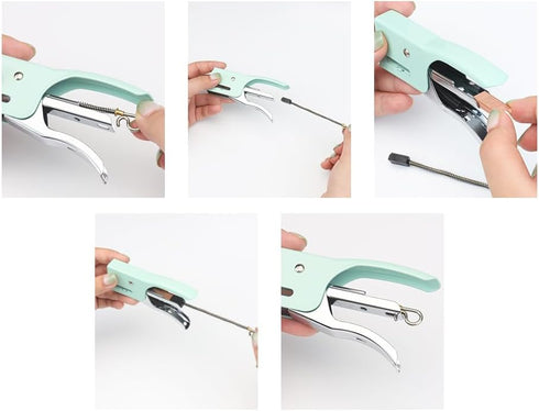 1PC Mini Plier Stapler Cute Handheld Desktop Stapler Mint Green Stapler Metal Hand Held Plier Stapler for Desk, Heavy Duty Office Stapler for Desk...