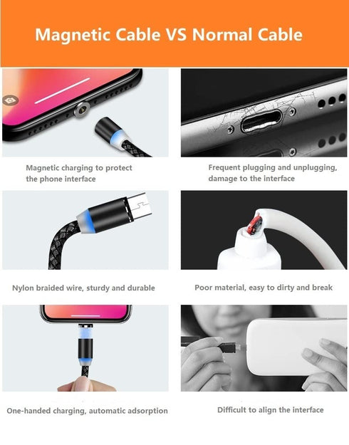 Magnetic Charging Cable 10pcs,Just Short USB Cables No Magnetic Charging Tips,[0.6~0.8ft/20~25cm,2.4 A Max) i Style Nylon Braid Cord,Compatibility...