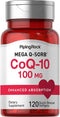Piping Rock CoQ10 100mg Softgels | 120 Count | with Black Pepper Extract | Enhanced Absorption | Non-GMO, Gluten Free Supplement...