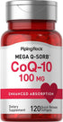 Piping Rock CoQ10 100mg Softgels | 120 Count | with Black Pepper Extract | Enhanced Absorption | Non-GMO, Gluten Free Supplement...