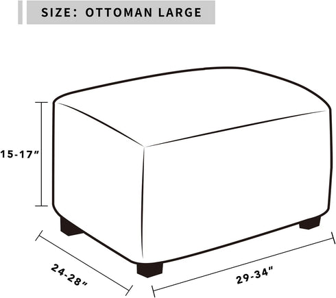 Easy-Going 100% Dual Waterproof Stretch Ottoman Cover Rectangle Folding Storage Stool Furniture Protector Soft Slipcover for Living Room with Elas...